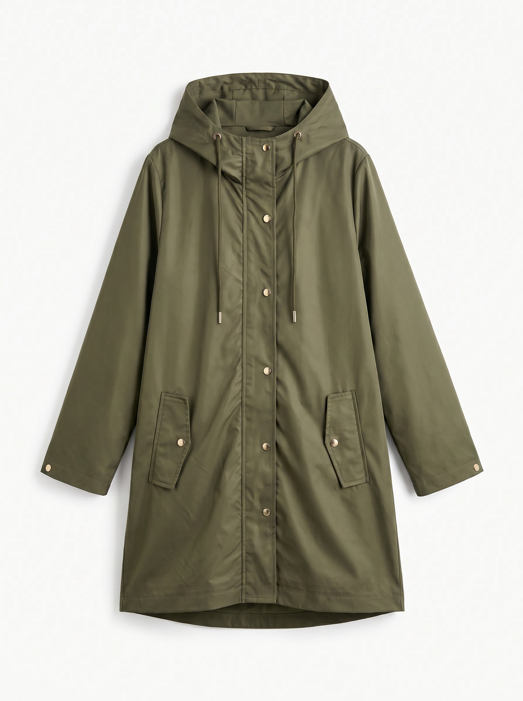 Army Green Mid-Length Hooded Parka Jacket WC-015