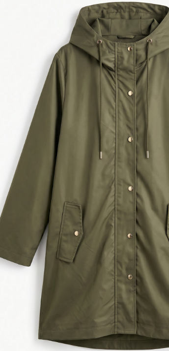 Army Green Mid-Length Hooded Parka Jacket WC-015