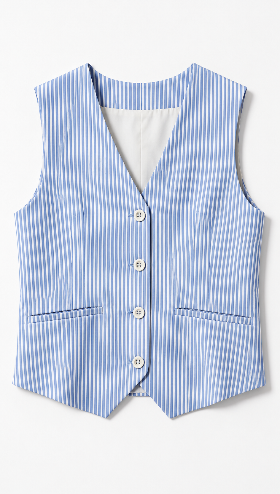 Minimalist Grid Print V-Neck Layering Vest AN-710012
