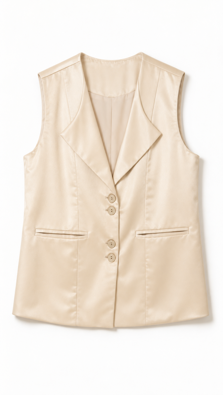 Satin Tailored Single-Breasted Waistcoat AN-620016