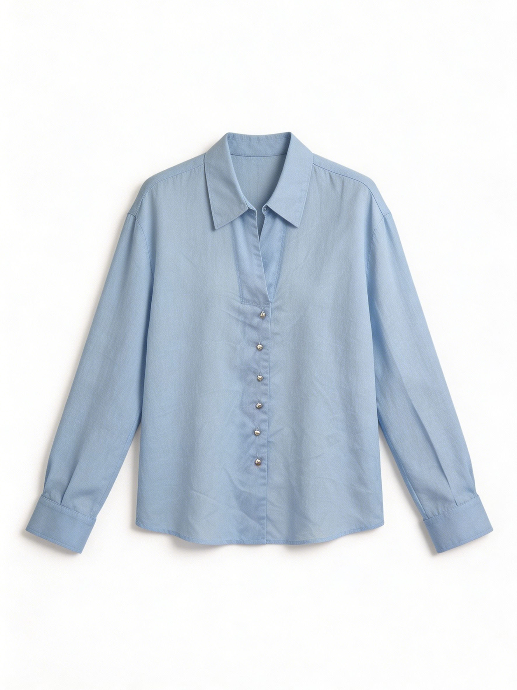 Women’s Minimalist Satin Long Sleeve Blouse A-43340