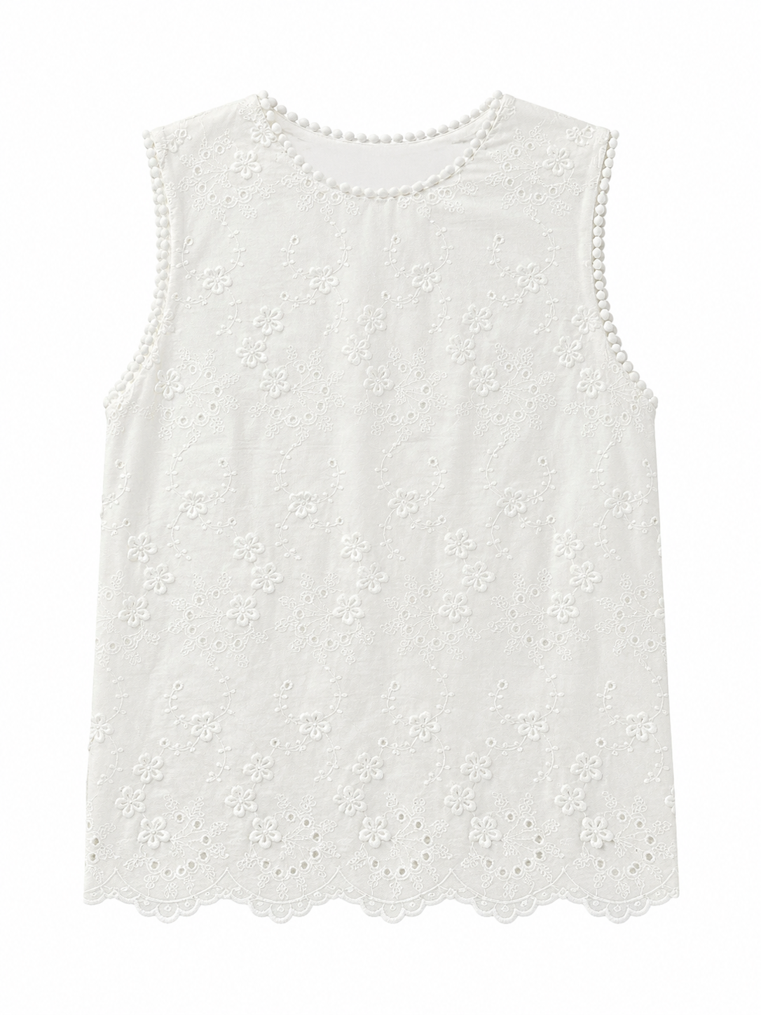 Women’s Boho Eyelet Embroidered Sleeveless Top D-42885