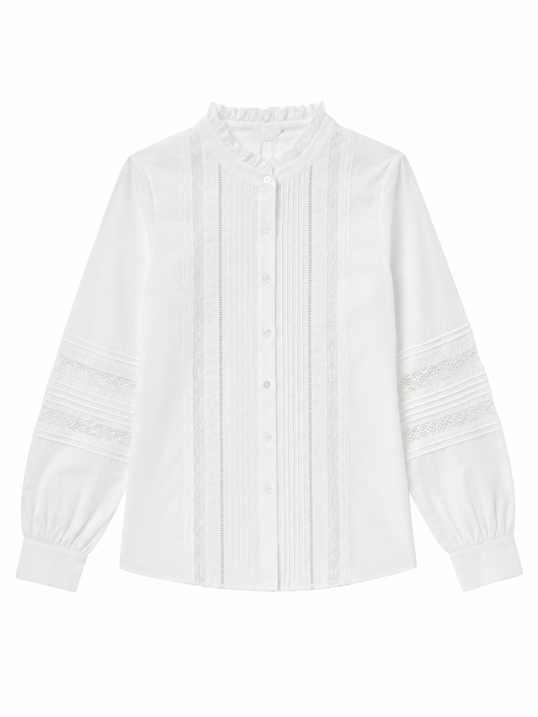 Women’s Victorian Pintuck Lace Ruffle Collar Blouse D-42991