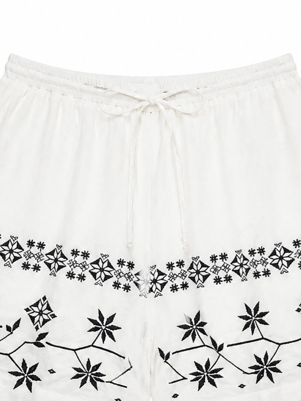 Women’s Boho Embroidered Drawstring Shorts A-42582