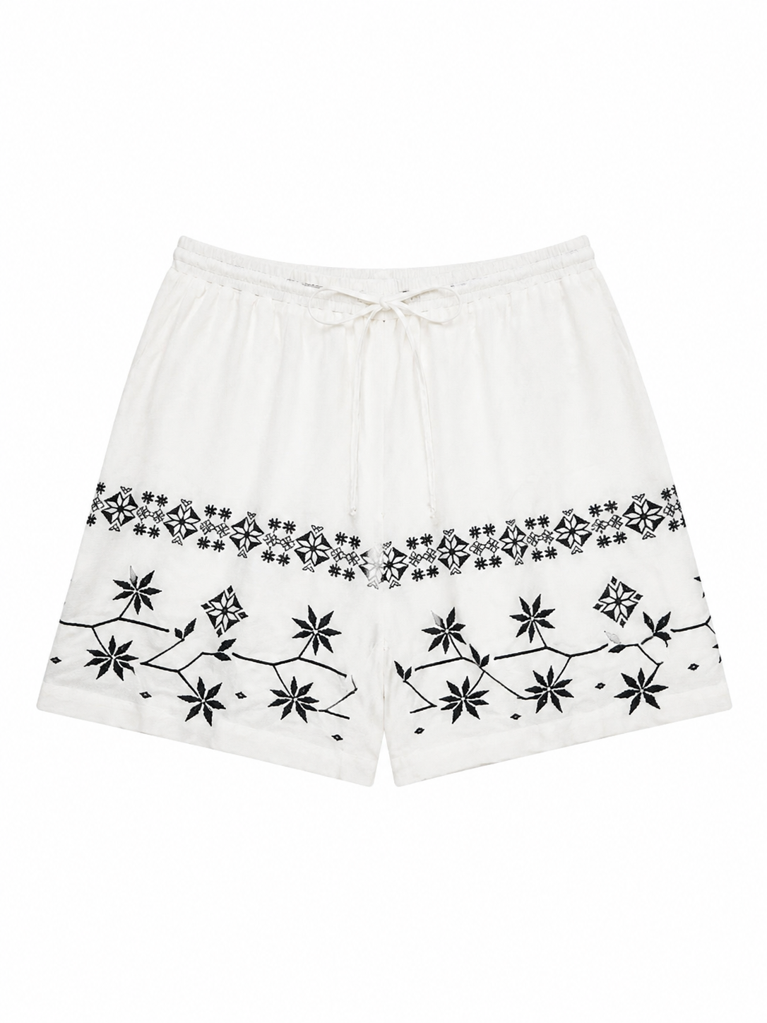 Women’s Boho Embroidered Drawstring Shorts A-42582