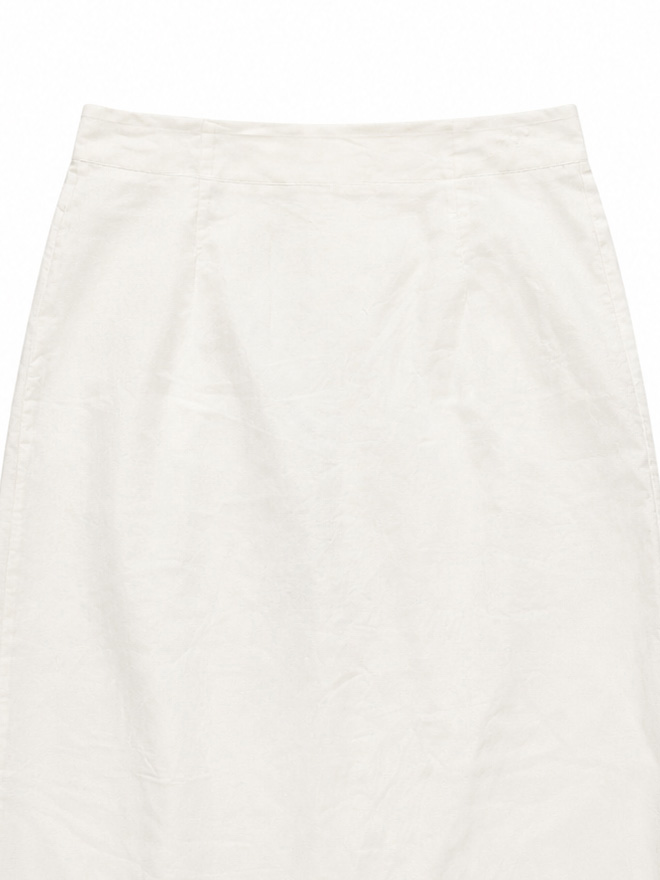 Women’s Linen Look Eyelet Hem Midi Skirt A-42611