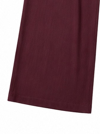 Women’s Burgundy Shirt & Wide Leg Pants Co-ord Set A-43235+A-43236
