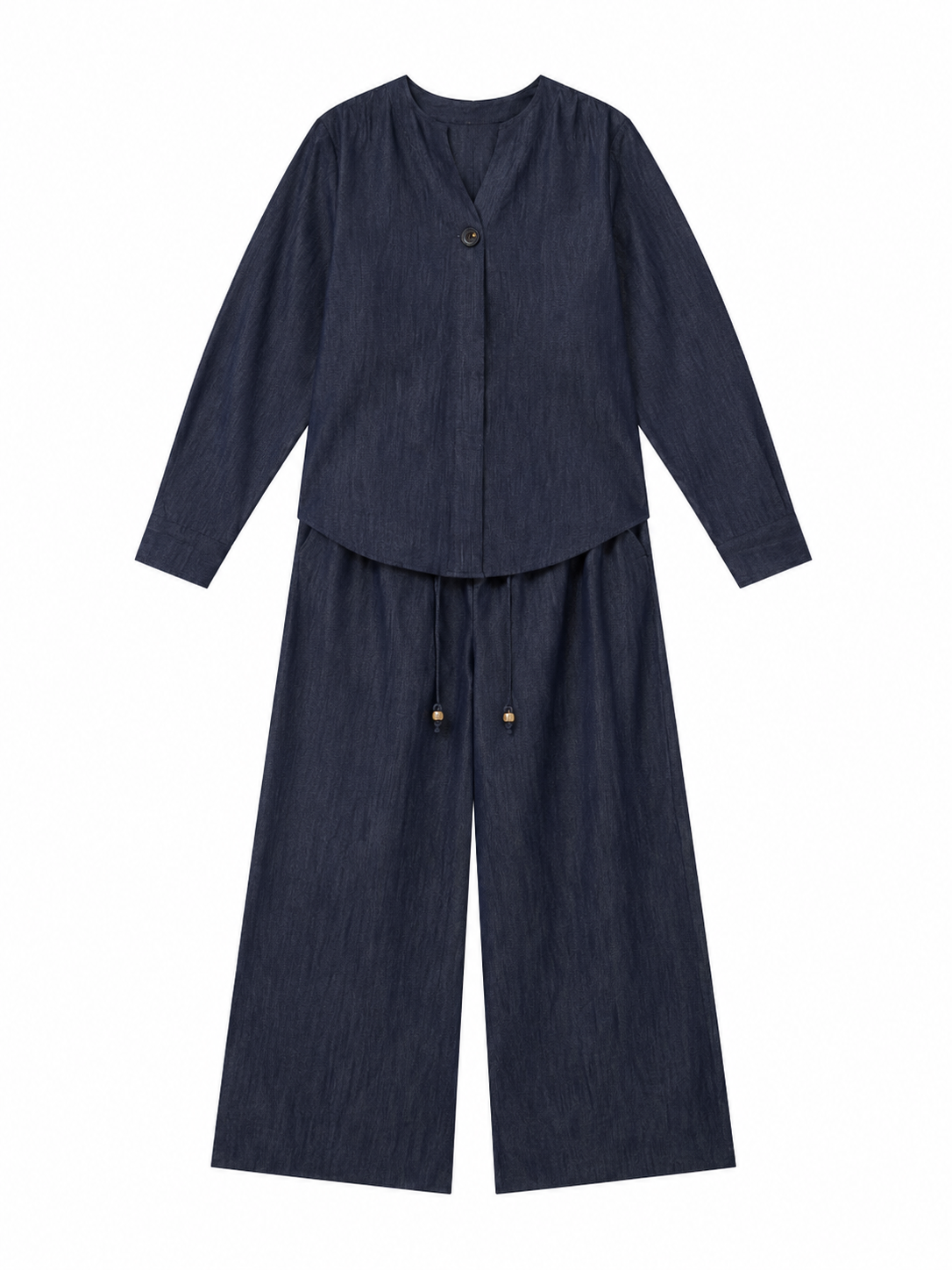 Women’s Denim Look Wide Leg Co-ord Set A-43238+A-43231