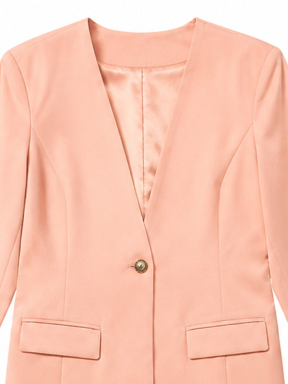 Women’s Blush Pink Tailored Blazer Pants Set C-38668+C-39855 