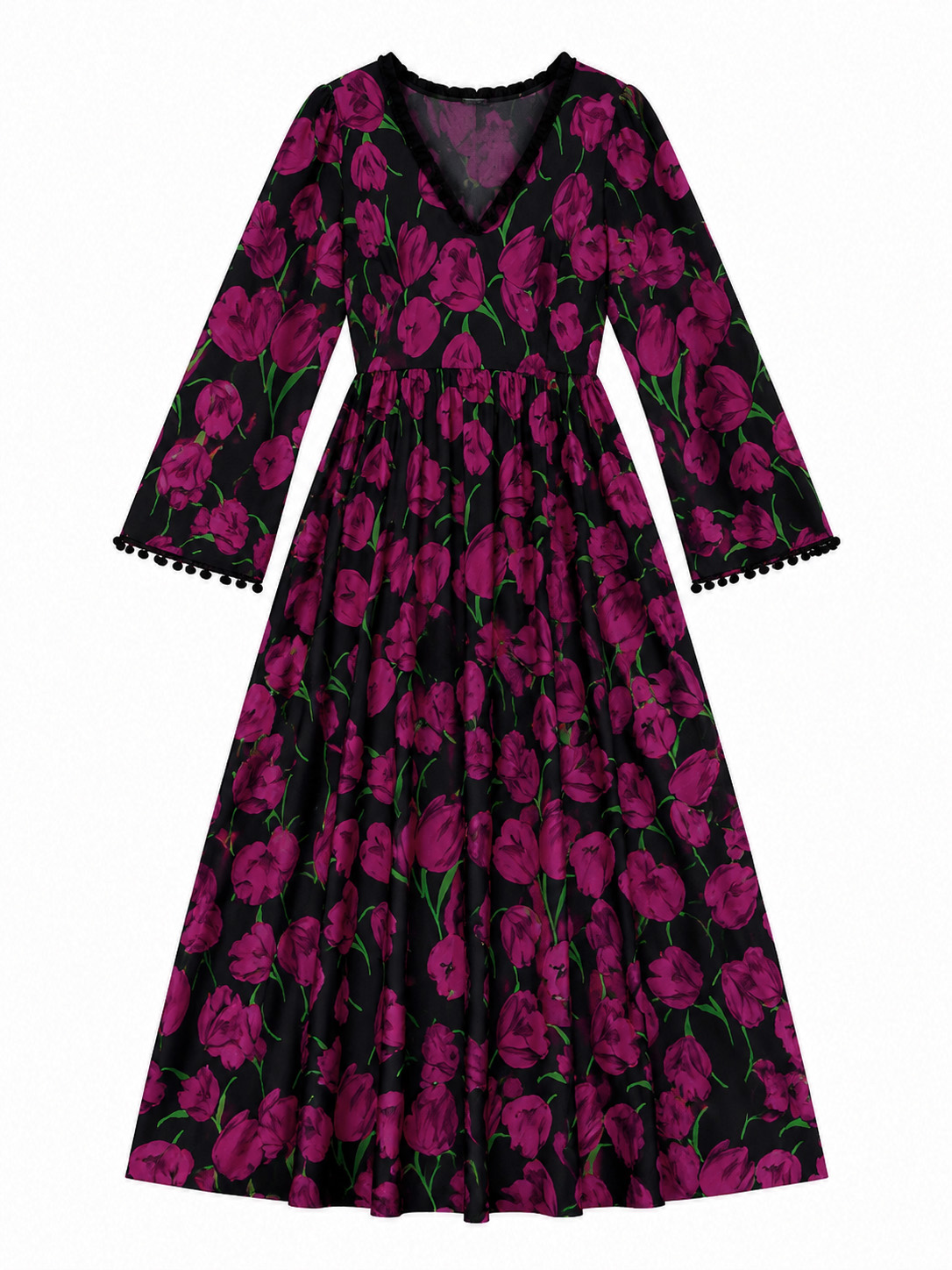 Women’s Boho Floral V-Neck Maxi Dress W-36890