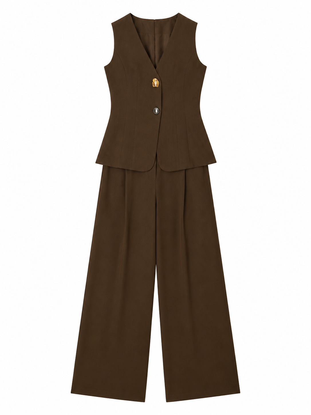 Women’s Tailored Vest Wide Leg Co-ord Set W-41294+W-41293-1