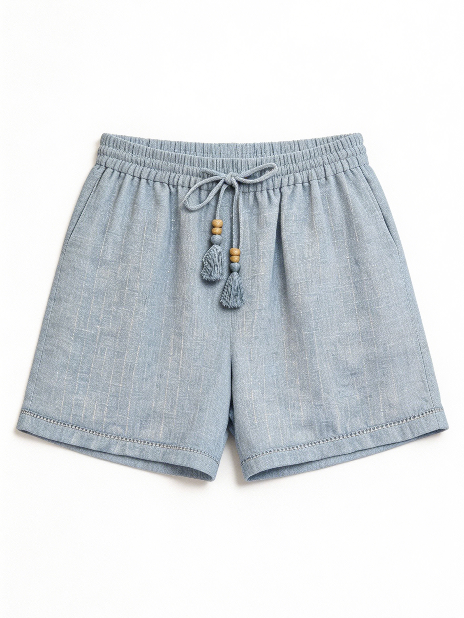 Women’s Summer Resort Boho Drawstring Tassel Shorts W-42663
