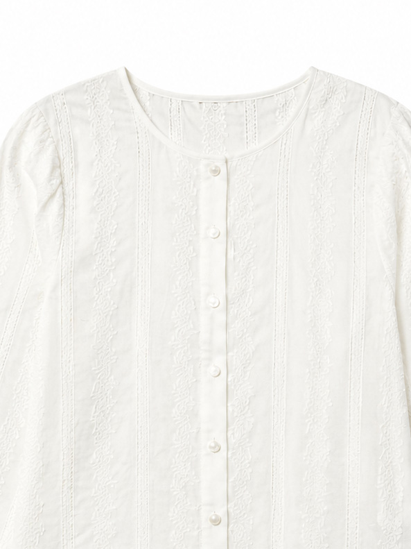Women’s Quiet Luxury Embroidered Blouse W-42997