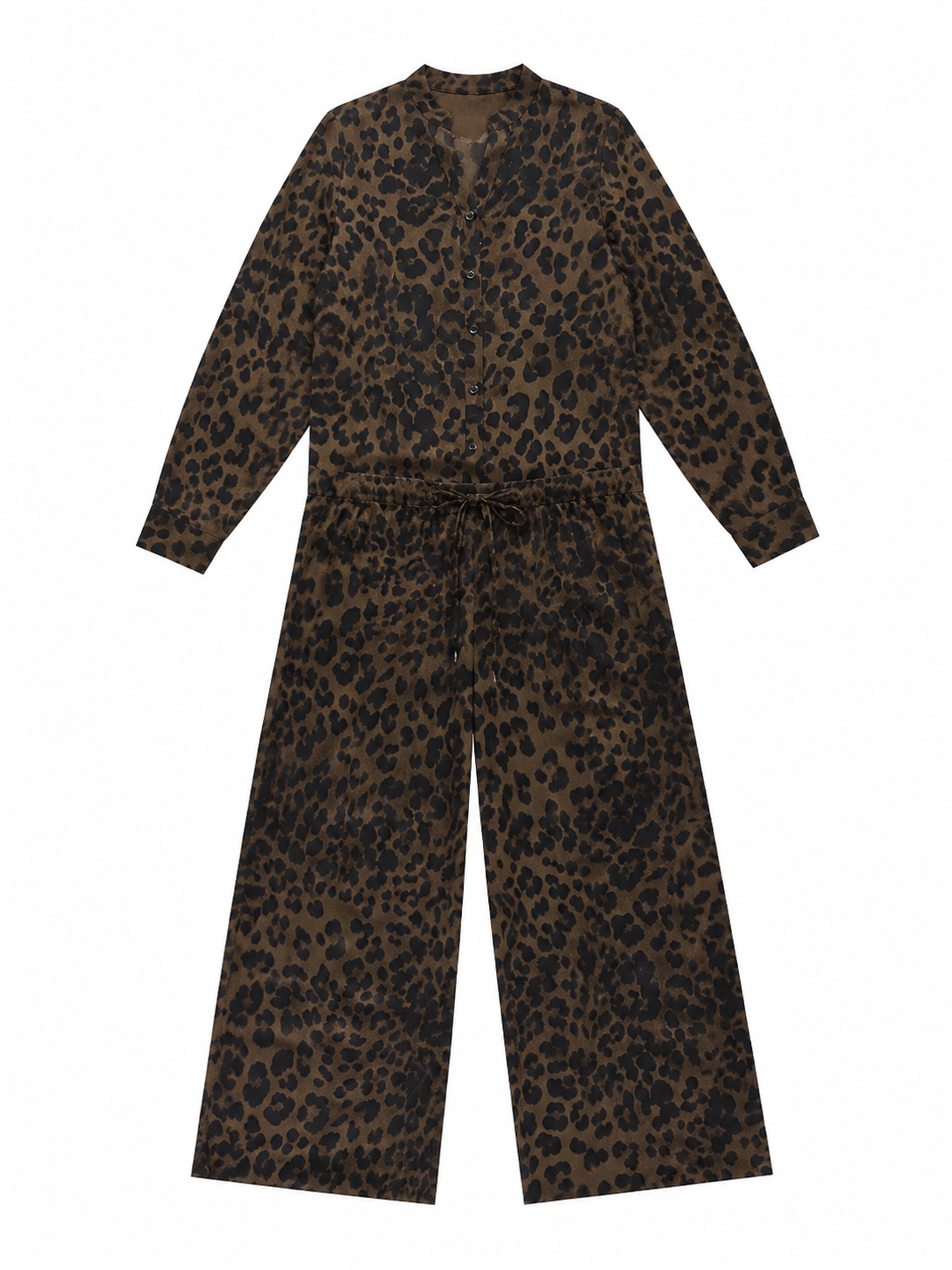 Women’s Leopard Print Wide-Leg Co-ord Set W-43066+W-43064