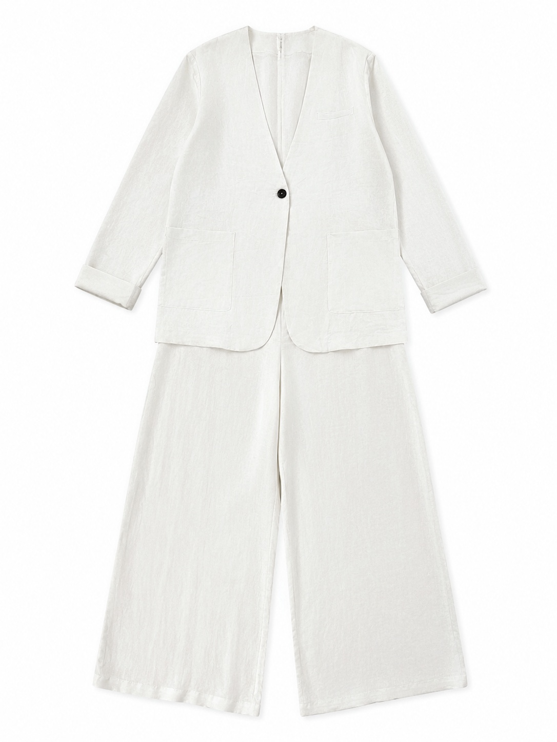 Women’s Quiet Luxury Linen-Blend Blazer Pants Set XW-42357+XW-42329
