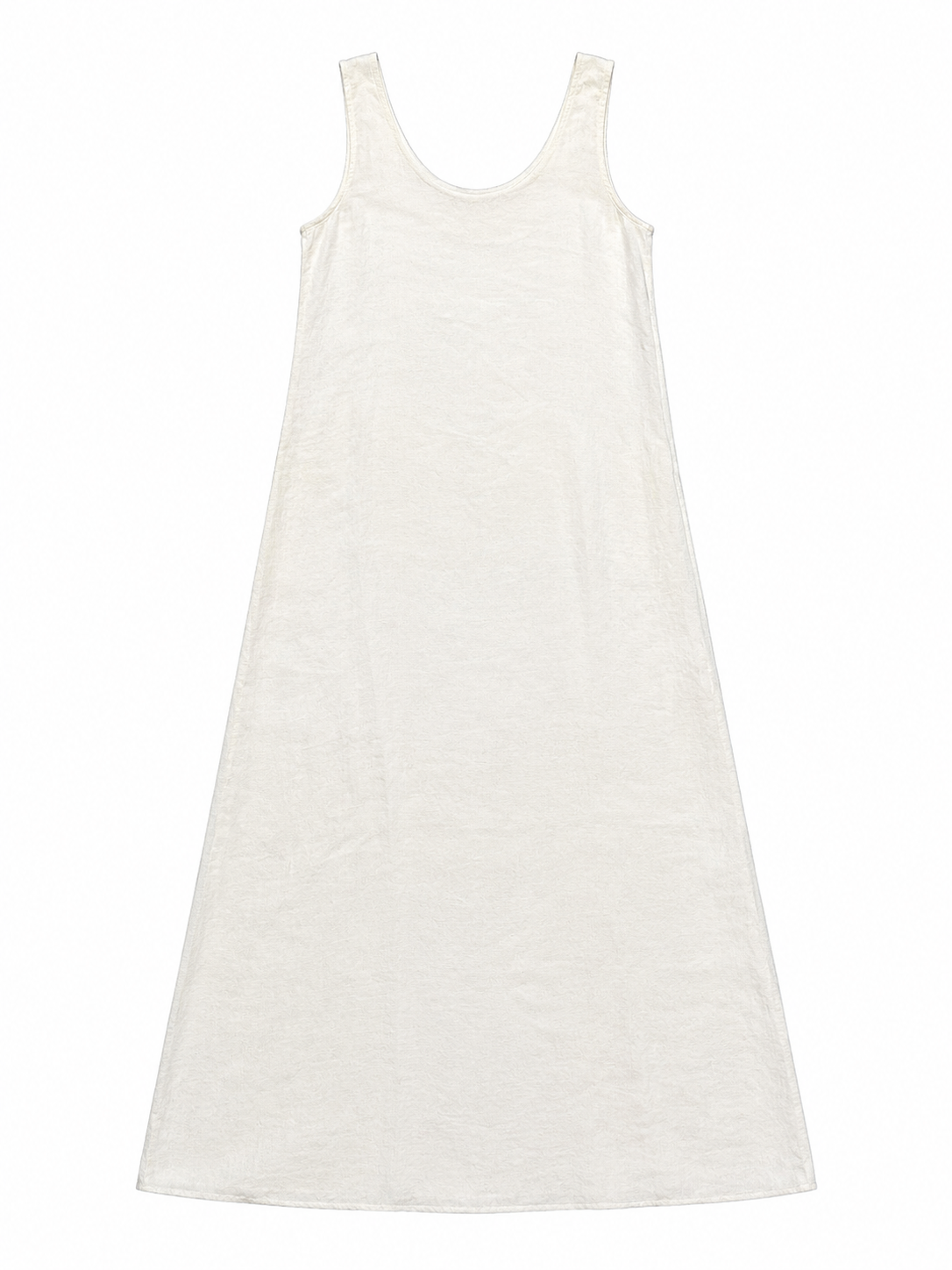Women's White Textured Sleeveless Shift Dress W-38756-1