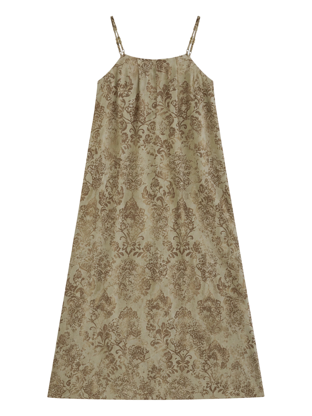 Women's Brown Paisley Print Cami Maxi Dress C-43039