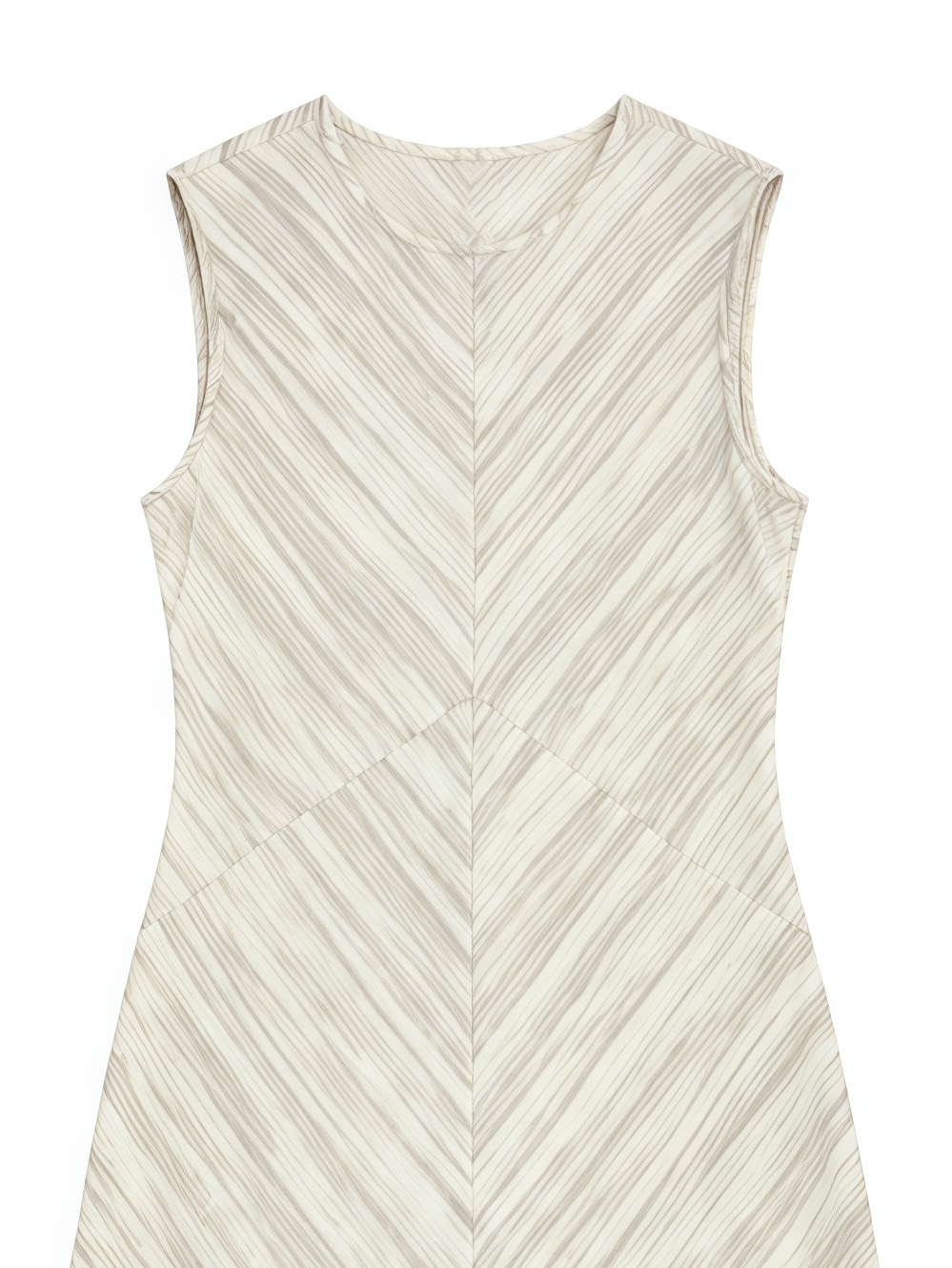 Women's White Textured Sleeveless Dress W-39915