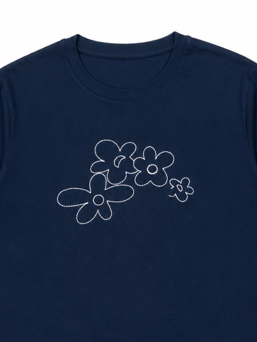 Women's Minimal Flower Line-Art T-Shirt 2904
