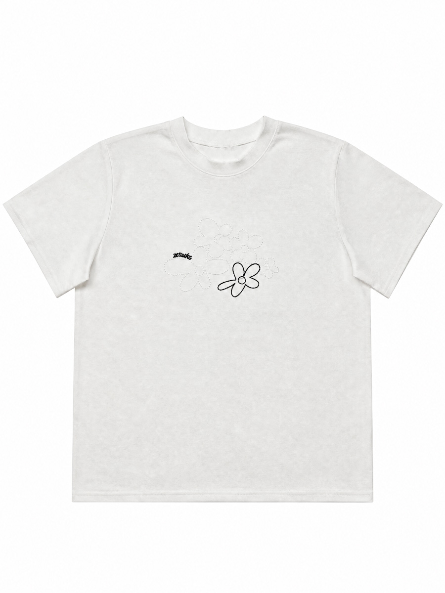 Women's Minimal Flower Line-Art T-Shirt 2904