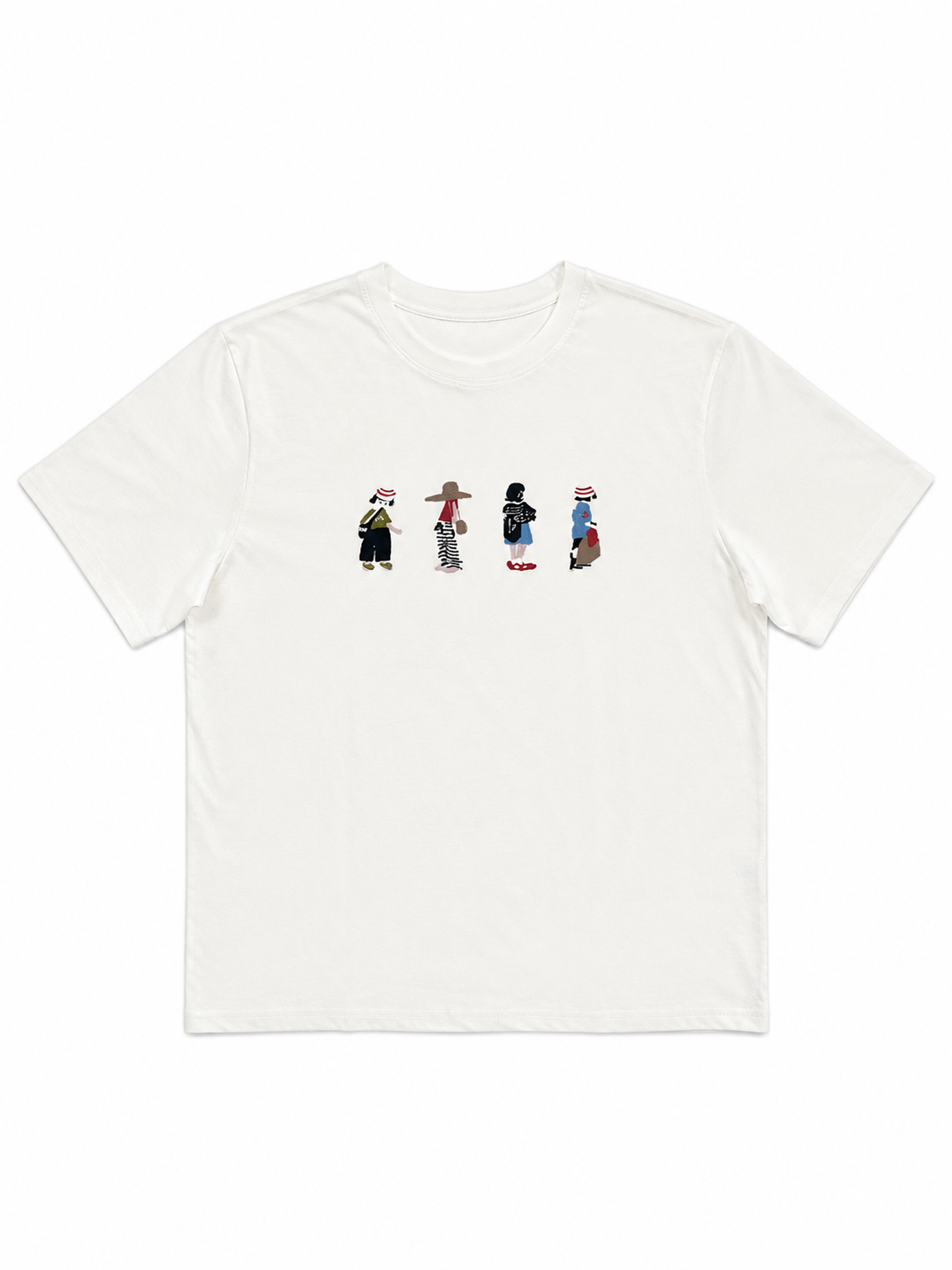 Women's White Mini Character Graphic T-Shirt 2907