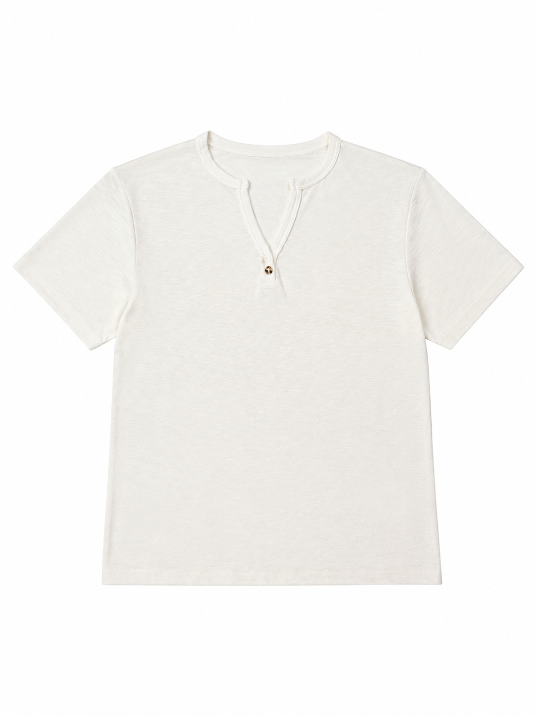 Women's V-Neck Henley T-Shirt 6611