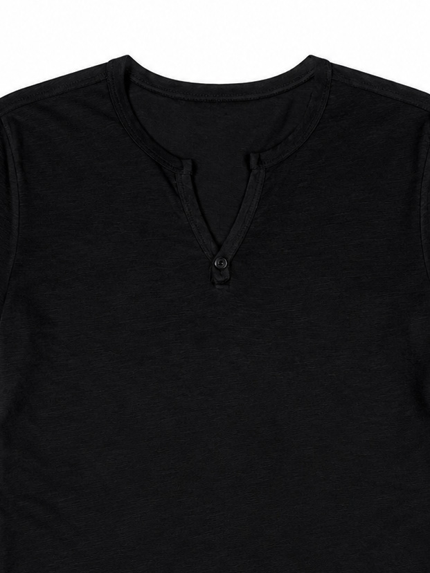 Women's V-Neck Henley T-Shirt 6611