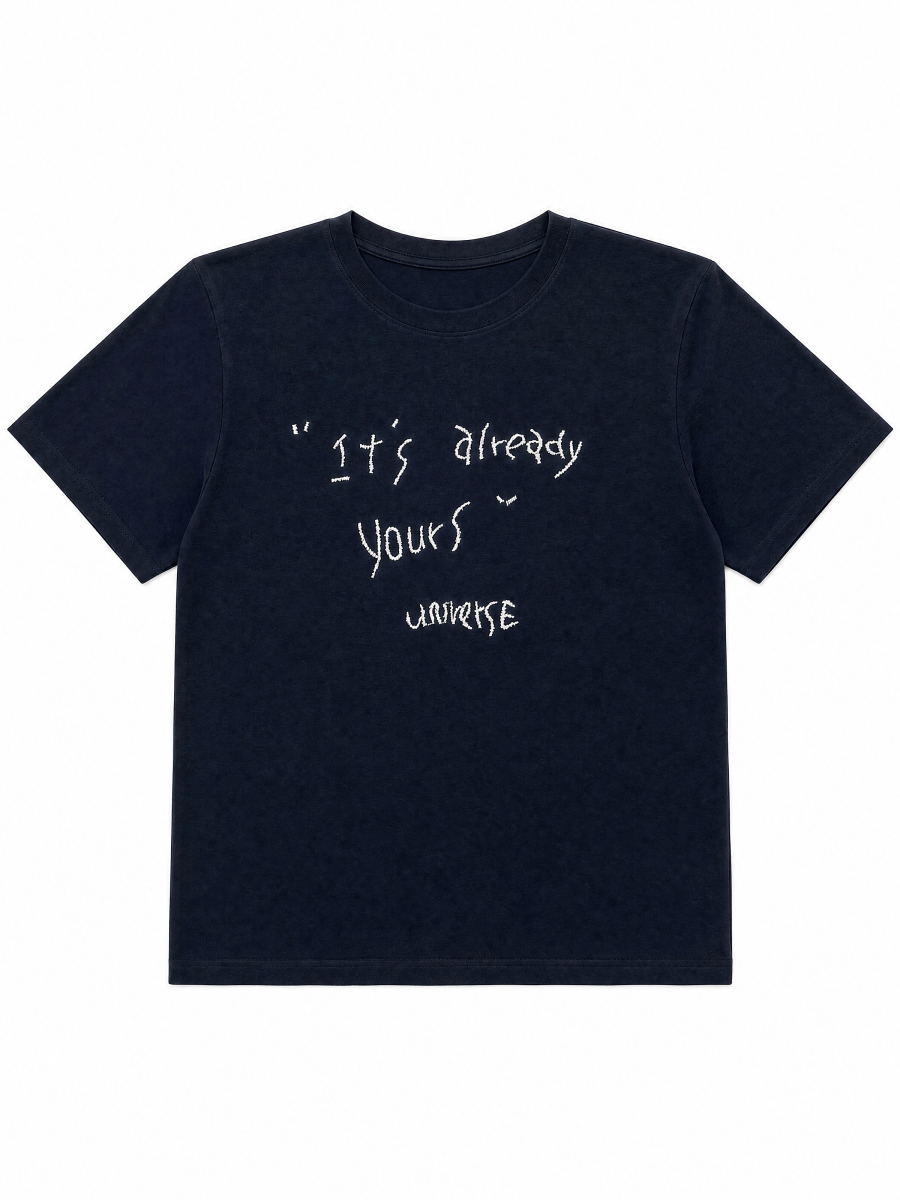 Women's Minimal Slogan Graphic T-Shirt 9100