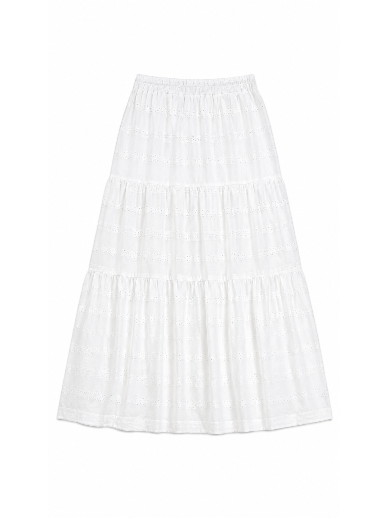 Women's Tiered Openwork Lace Maxi Skirt 508