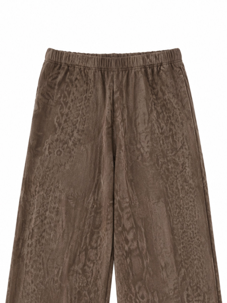 Women's Brown Floral Lace Wide-Leg Pants W211136211S