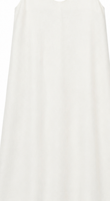 Women's White Linen Sleeveless Maxi Dress, V‑Neck Loose‑Fit Flowy A‑Line Casual Tank Long Dress W-38756-1