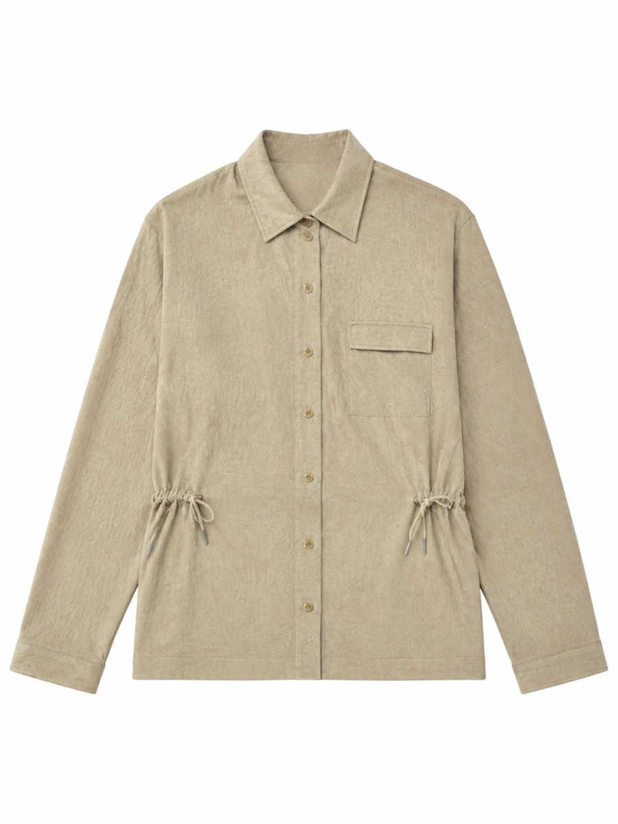 Chic Textured‑Fabric Utility Shirt‑Jacket C-43471