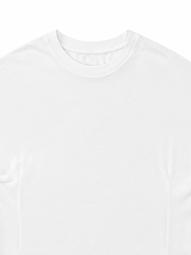 Women's White Linen‑Texture Batwing Short‑Sleeve T‑Shirt M-41723