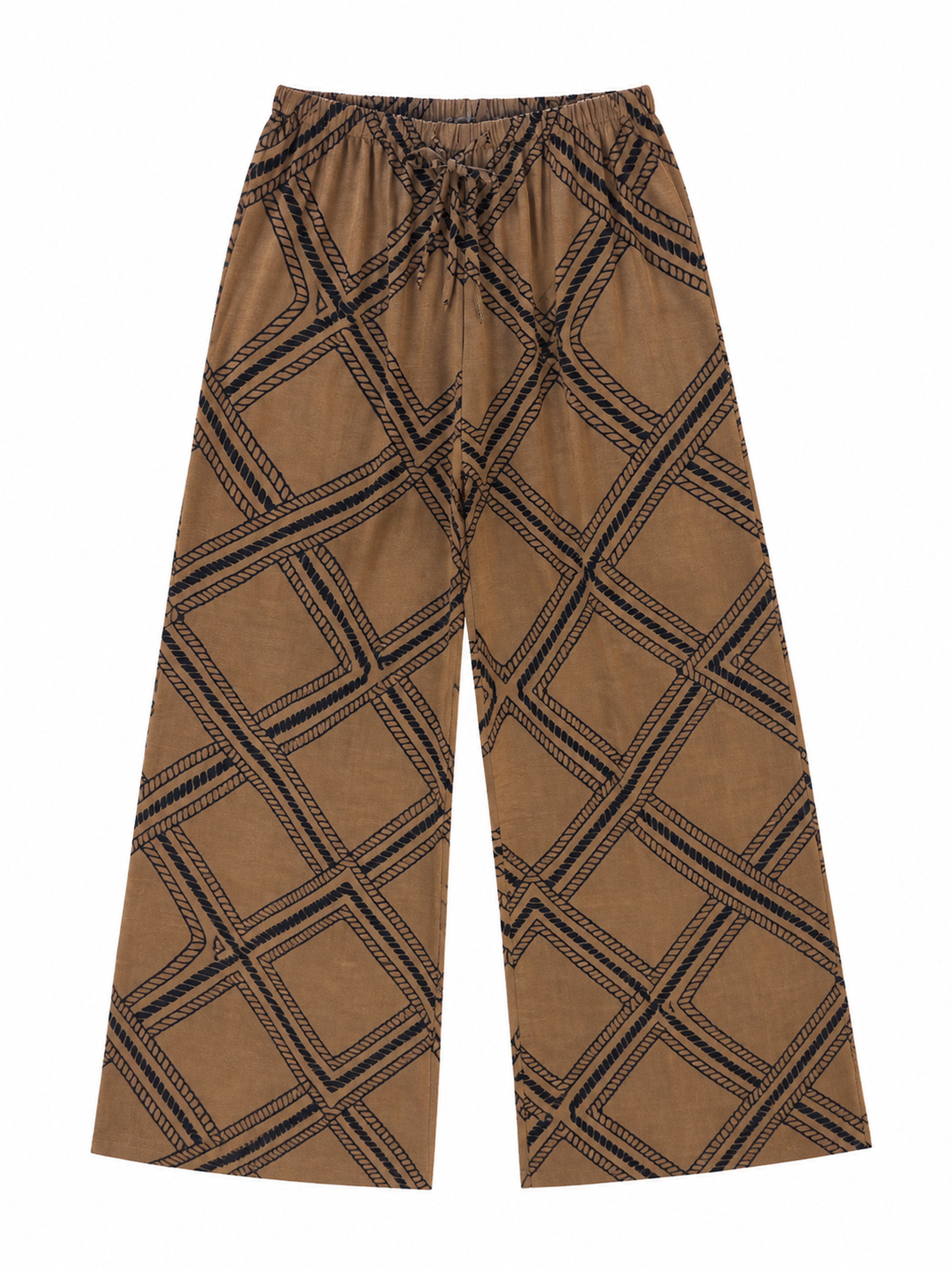 Women's Geometric Print Wide‑Leg Palazzo Pants W-43438