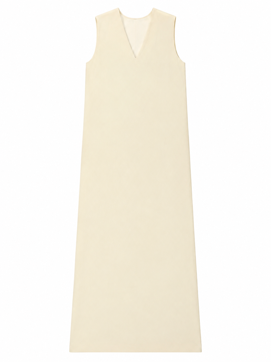 Elegant Sleeveless V‑Neck Linen Maxi Dress C-41961