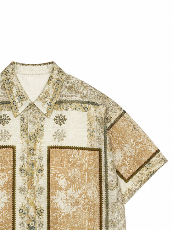 Women Boho Paisley Patchwork‑Print Shirt D-42719