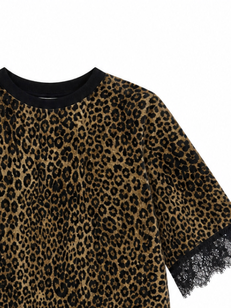 Women Leopard‑Print Long‑Line Tunic‑Top M-43603