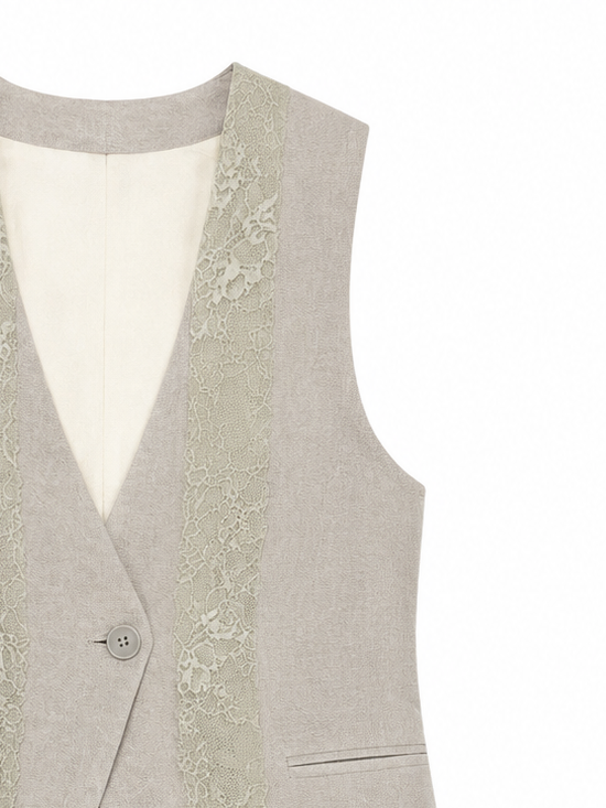 Elegant Retro Sleeveless Layering Waistcoat W-43481