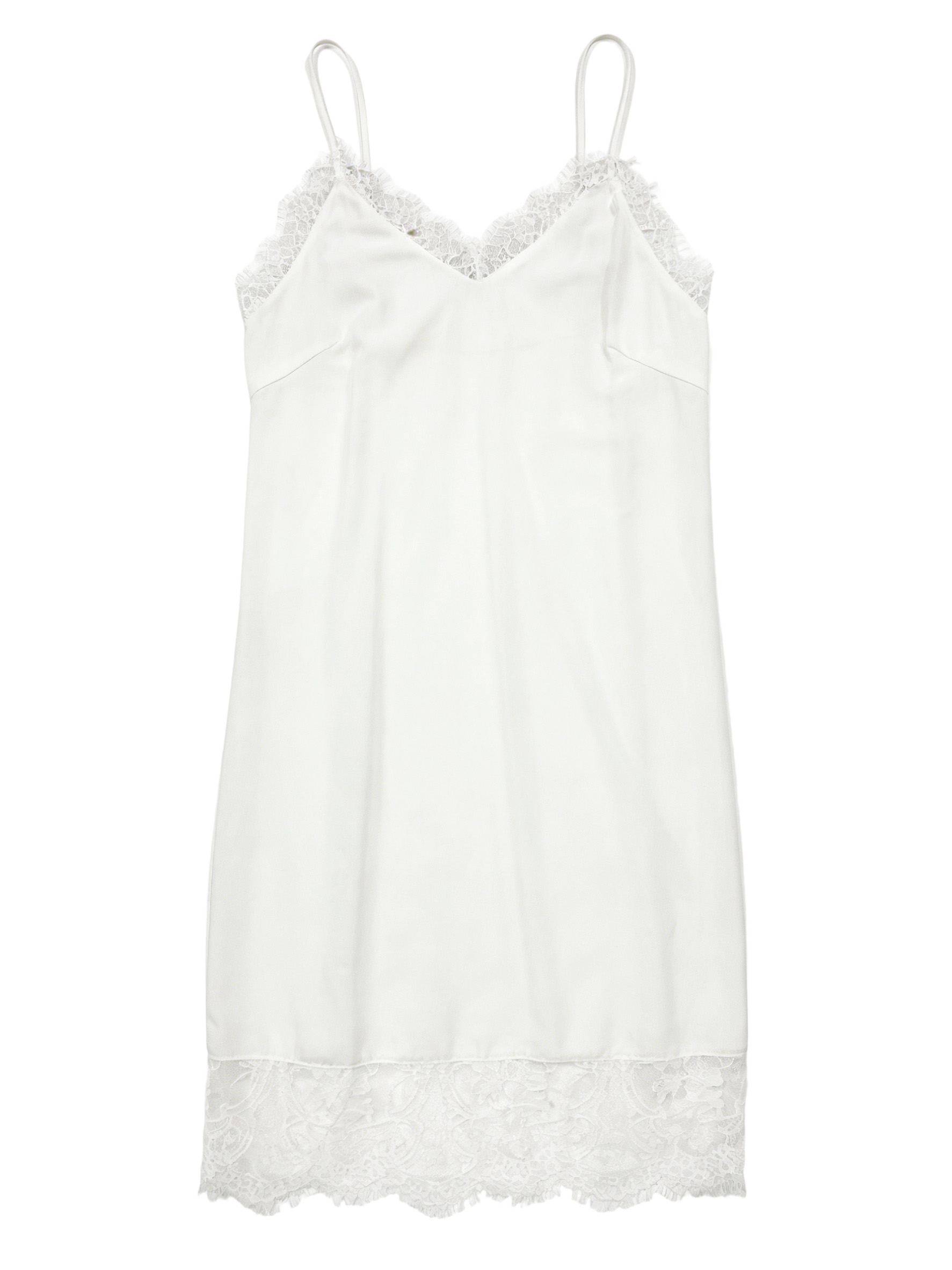 Women’s Satin Lace Trim Spaghetti Strap Slip Dress Y-38164