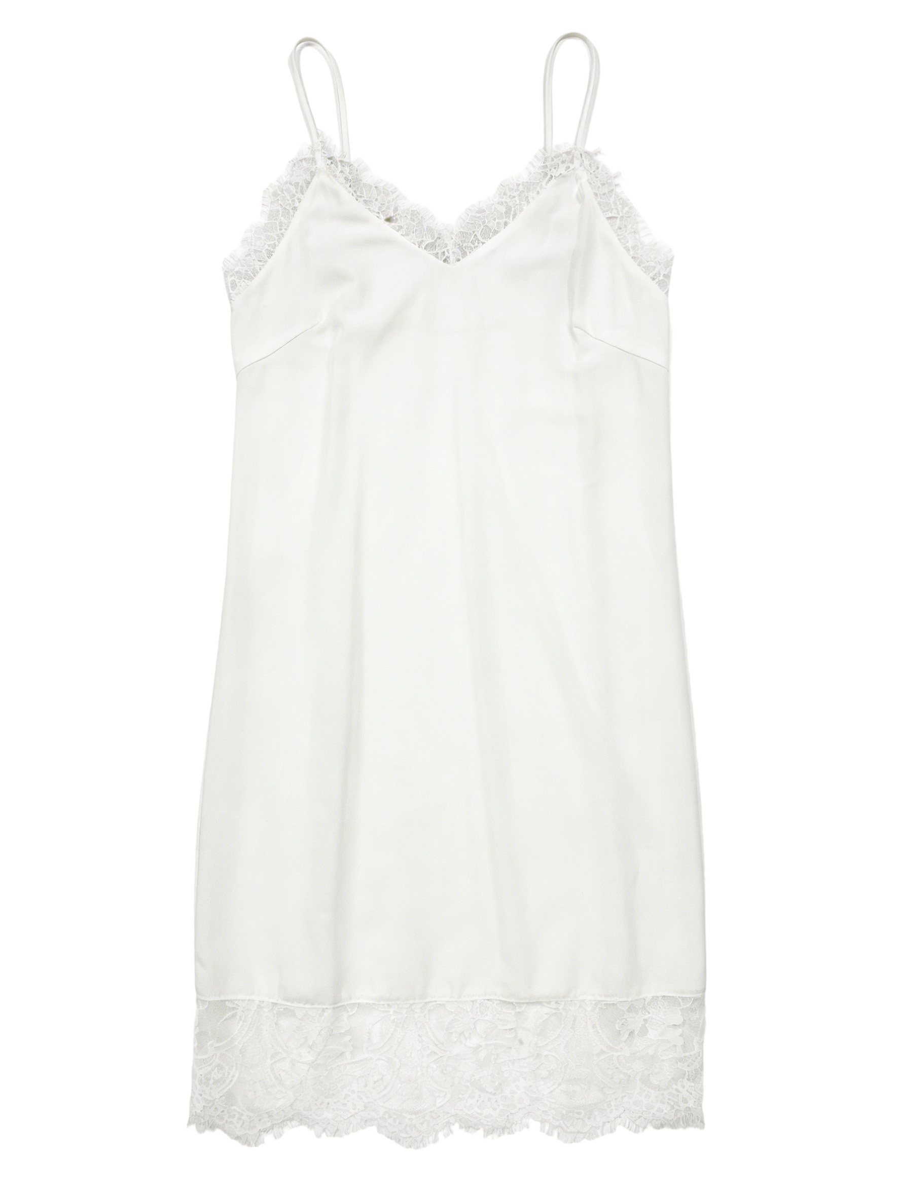 Women’s Satin Lace Trim Spaghetti Strap Slip Dress Y-38164