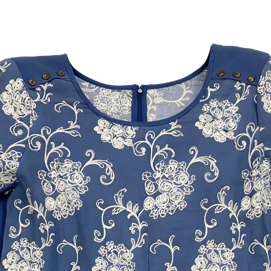 Women’s Floral Print Short Sleeve Tunic Top W-26178