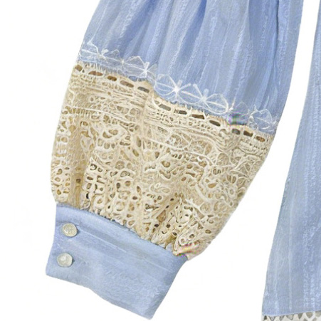 Women’s Boho Floral Embroidered Lace Patchwork Blouse W-26500