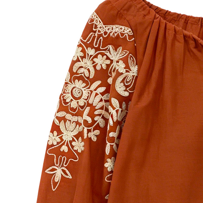 Women’s Boho Floral Embroidered Tassel Peasant Blouse X-26013