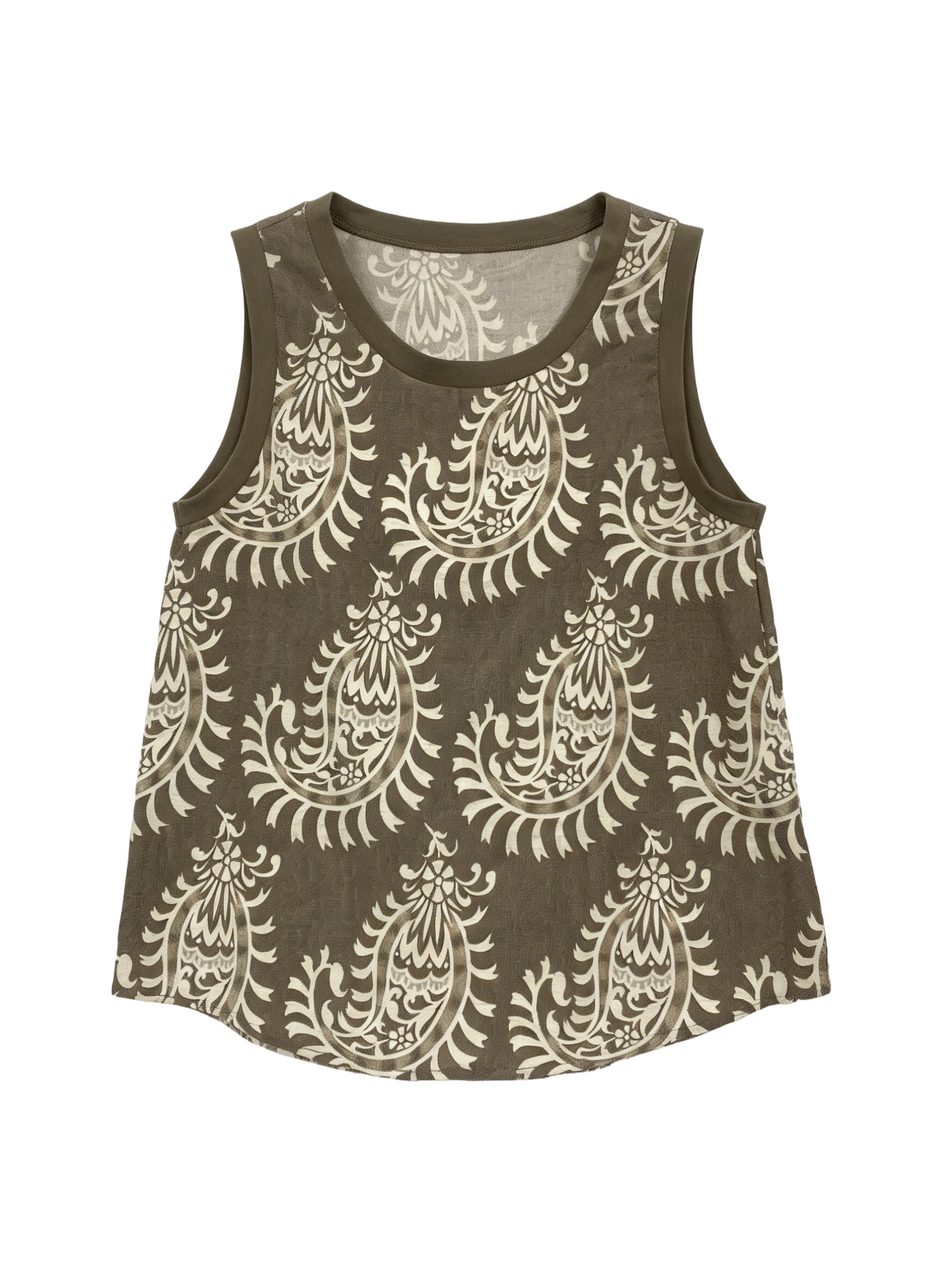 Sleeveless Paisley Print Tank Top, Casual Summer Blouse AN-620075