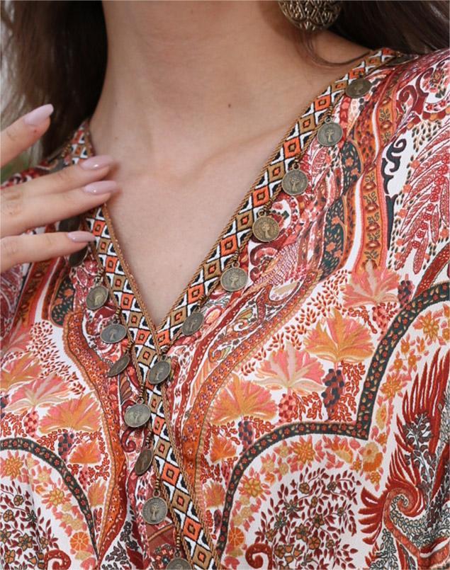 Women’s Vintage Ethnic Boho Midi Dress W-31406