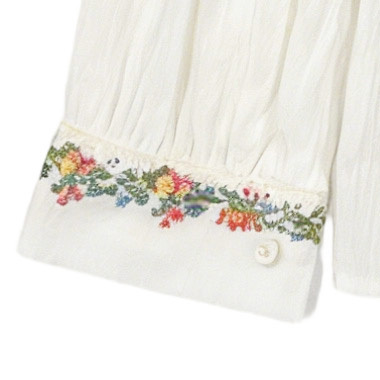 Women’s Boho Floral Embroidered Vintage Peasant Blouse M-38983