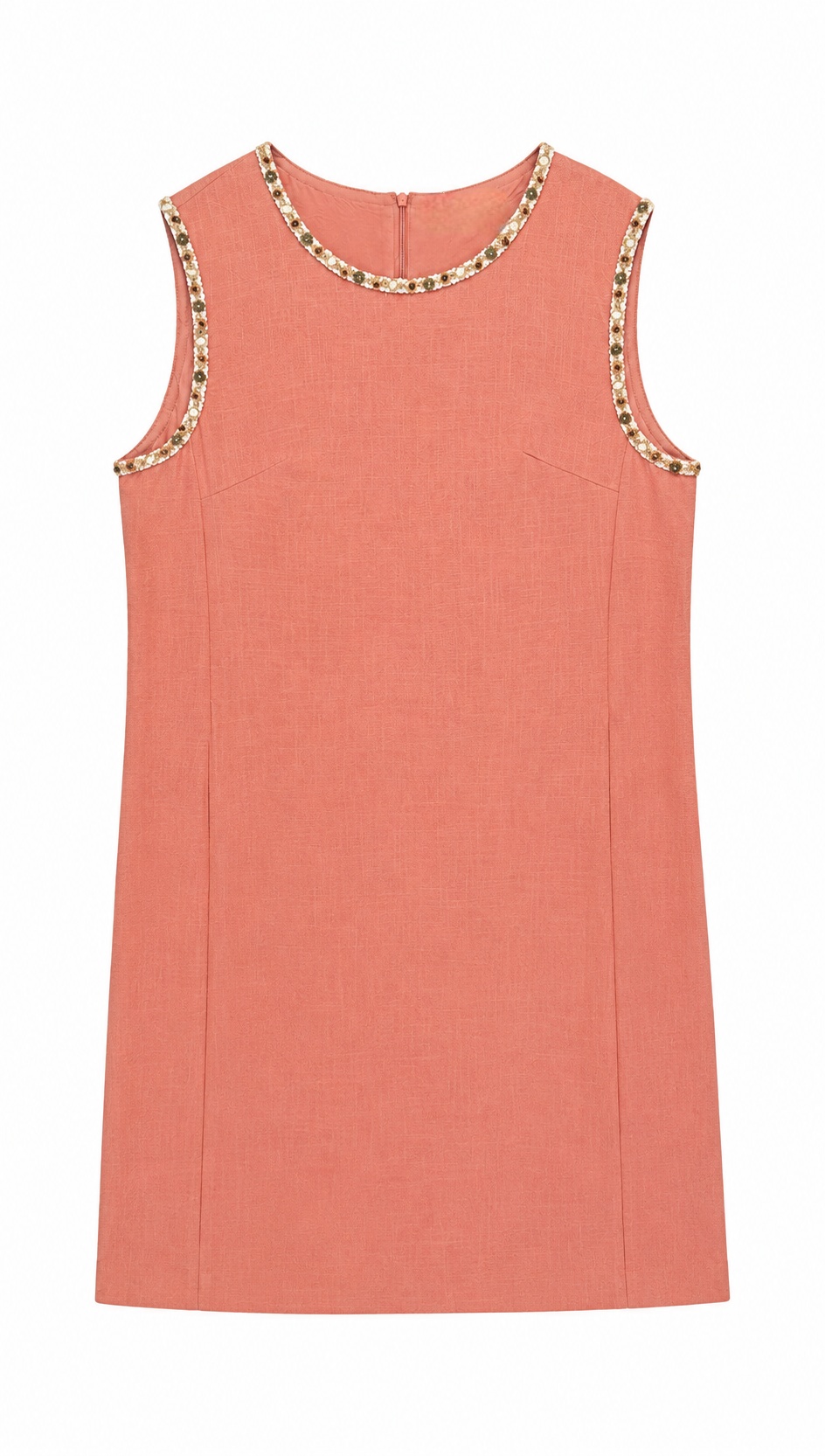 Women’s Sleeveless Top with Beaded Trim AN-680002