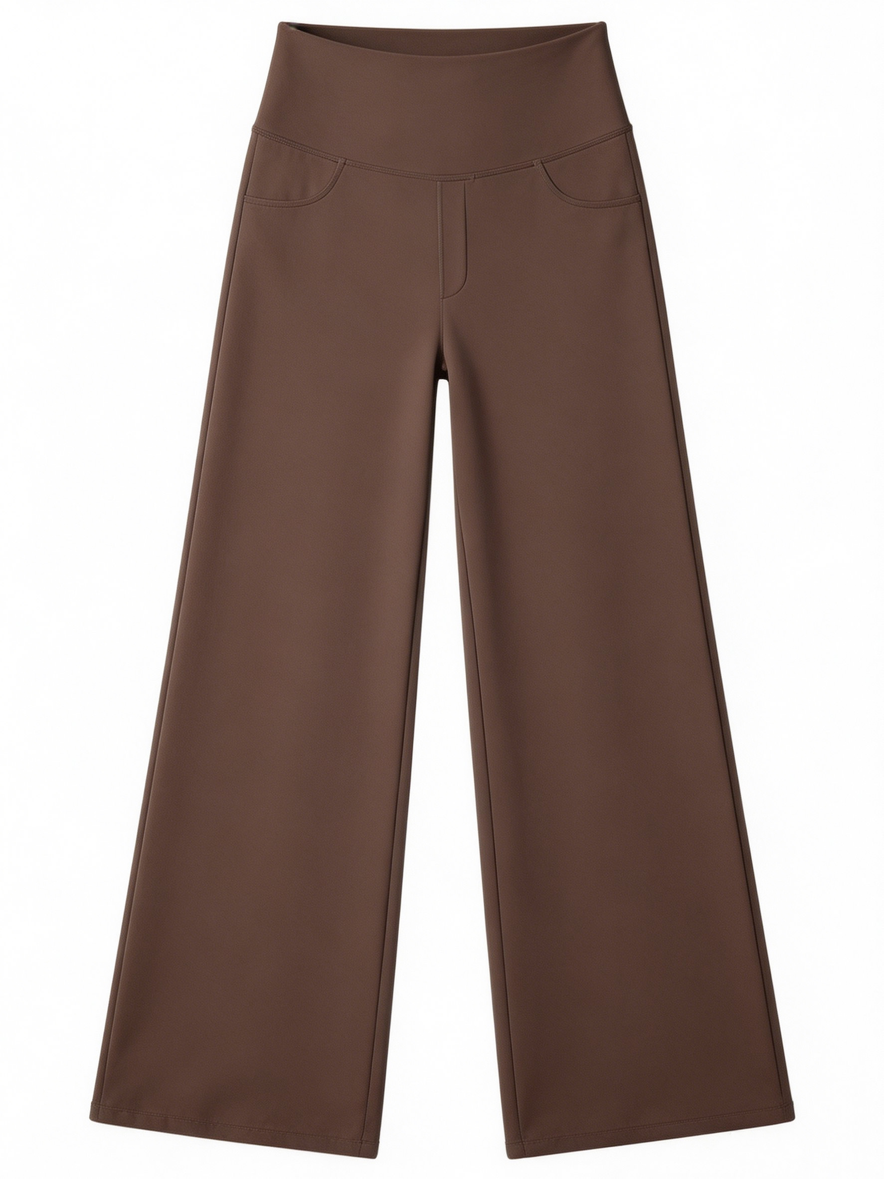 Elegant Brown High Waist Wide Leg Pants - Premium Everyday Bottoms XW-26911