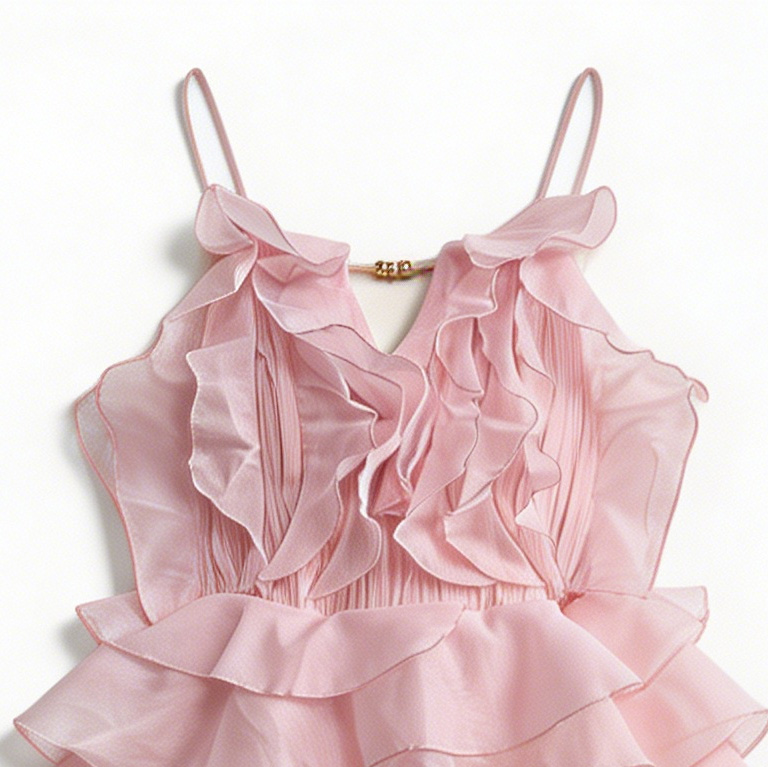 Pink Ruffle Tiered Midi Dress - Romantic Party Dress 5377