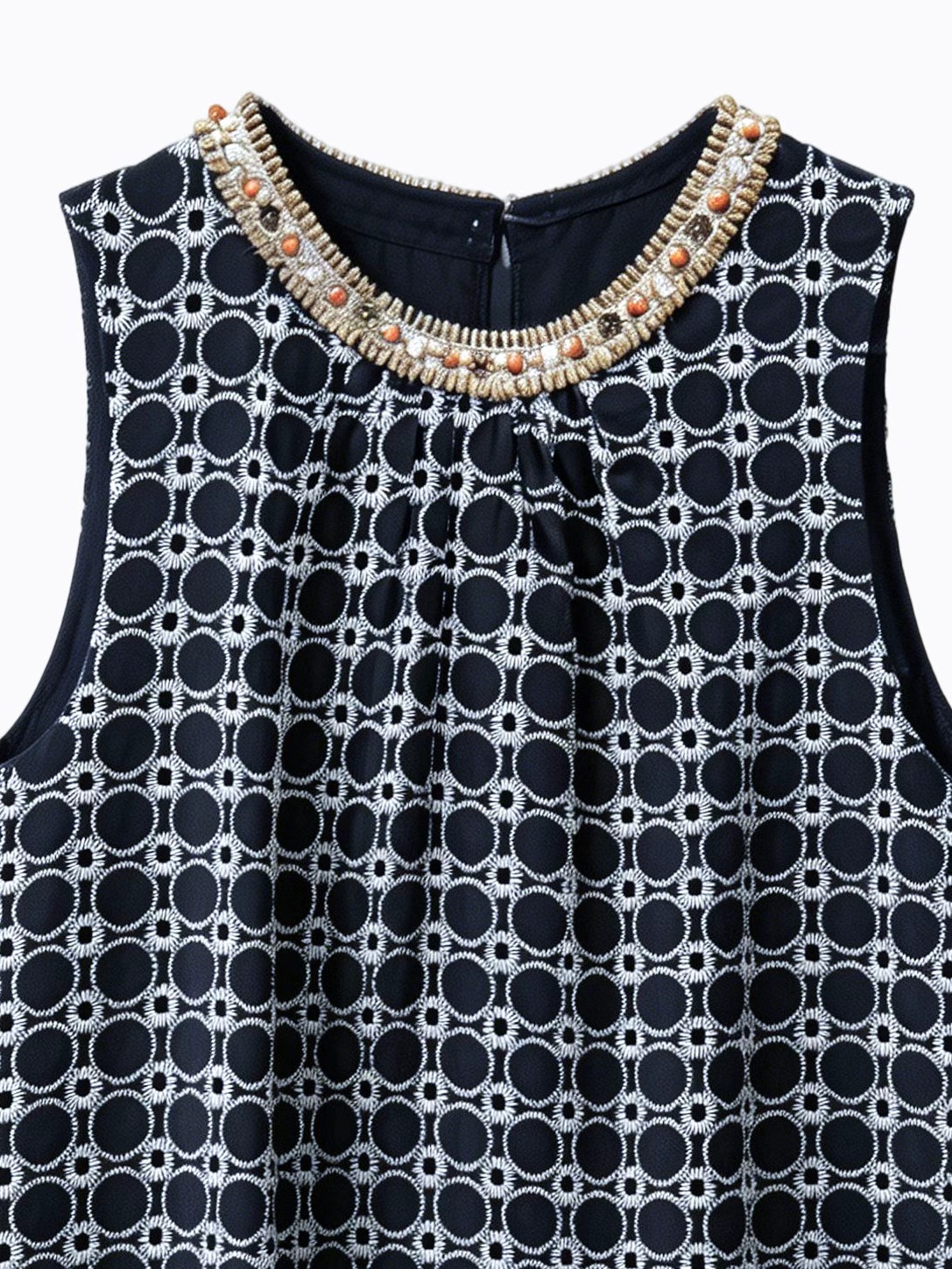  Trending Geometric Embroidered Sleeveless Top for Women AN-710021